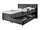 Atlantic Home Collection Boxspringbett TINA, 160x200 cm, inklusive Topper (Härtegrad H2) und Bettkästen (2x), anthrazit, 160 x 200 cm