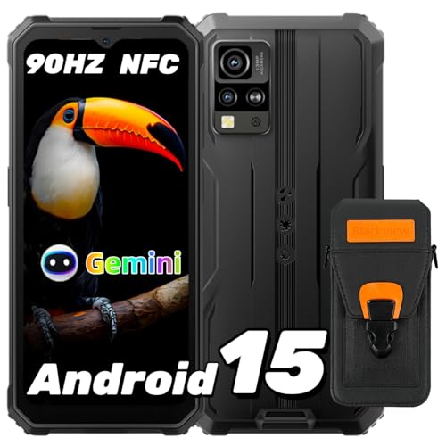 Blackview BV4800 SE - Smartphone resistente, teléfono Android 15 2025, 12 GB de RAM + 64 GB ROM/2 TB teléfono resistente, pantalla de 6.56 pulgadas de 90 Hz, cámara AI de 16 MP, IP68/69K impermeable