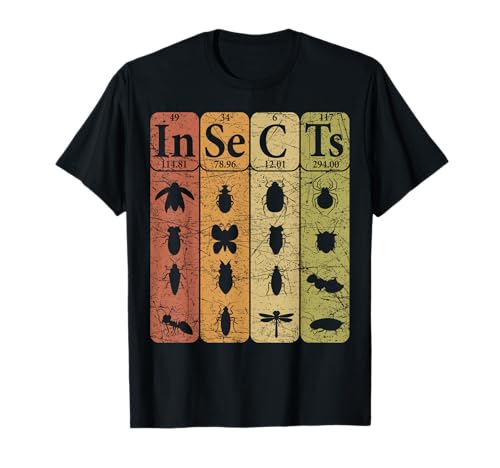 Insects Periodic Table Elements Entomologist Retro Bugs T-Shirt