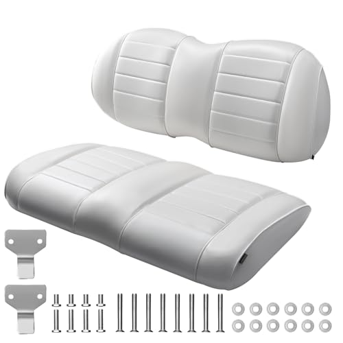 NOKINS Golf Cart Premium Seat Cushion Kit Seat Back & Seat Bottom Cushion Assembly (Fluorescent White Fits Club Car Precedent 2012+/Tempo/Onward)