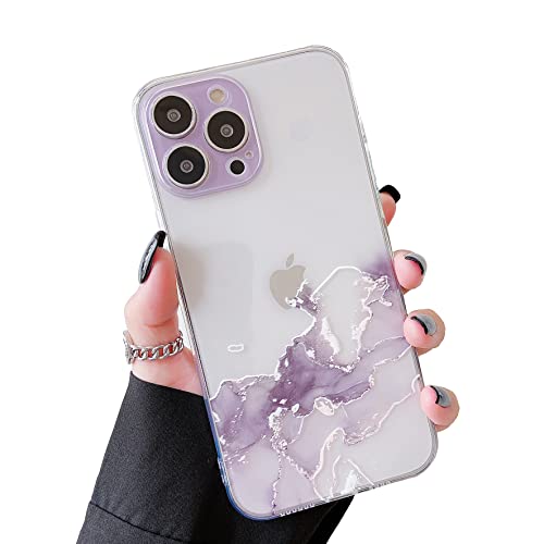 DEFBSC Coque pour iPhone 13, Coque Semi-Transparente Texture Marbre, Motif Marbre Aquarelle Mince Doux TPU Bumper Antichoc Coque Arrière pour iPhone 13 - Gris Cover