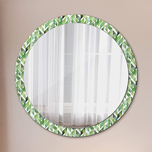 Miroir rond cadre imprimé chevrons fi100 pour illuminer la maison