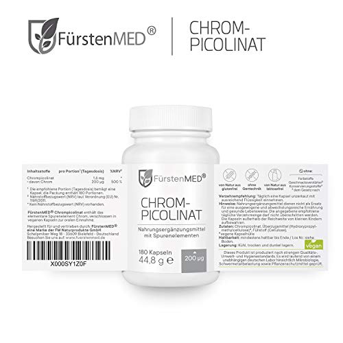 Chrom Kapseln FürstenMED – Hochdosiertes Chrom Picolinat