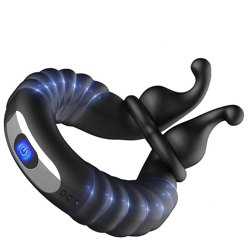 Anillo de pene vibrador recargable con 10 modos de masaje íntimo para hombres