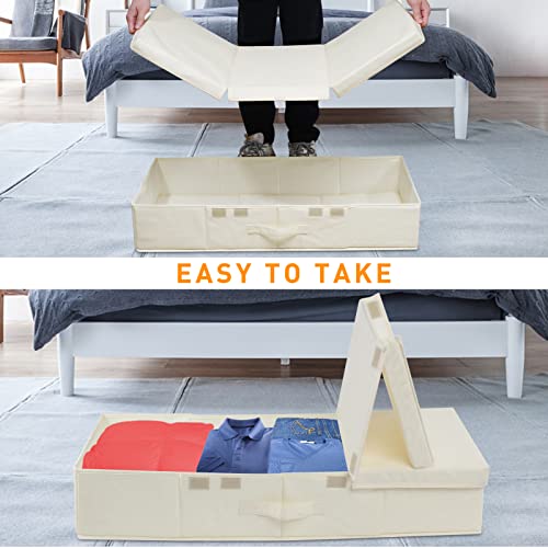 Sac sous le lit robuste avec 3 poignées boîte vêtements