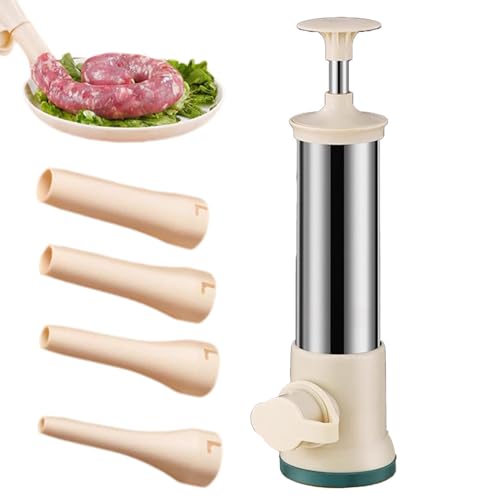 Manual de relleno de salchichas – Máquina de llenado de salchichas | Máquina de llenado de salchichas, llenador de carne – Máquina de embutidos de acero inoxidable, relleno de carne con 4 tubos