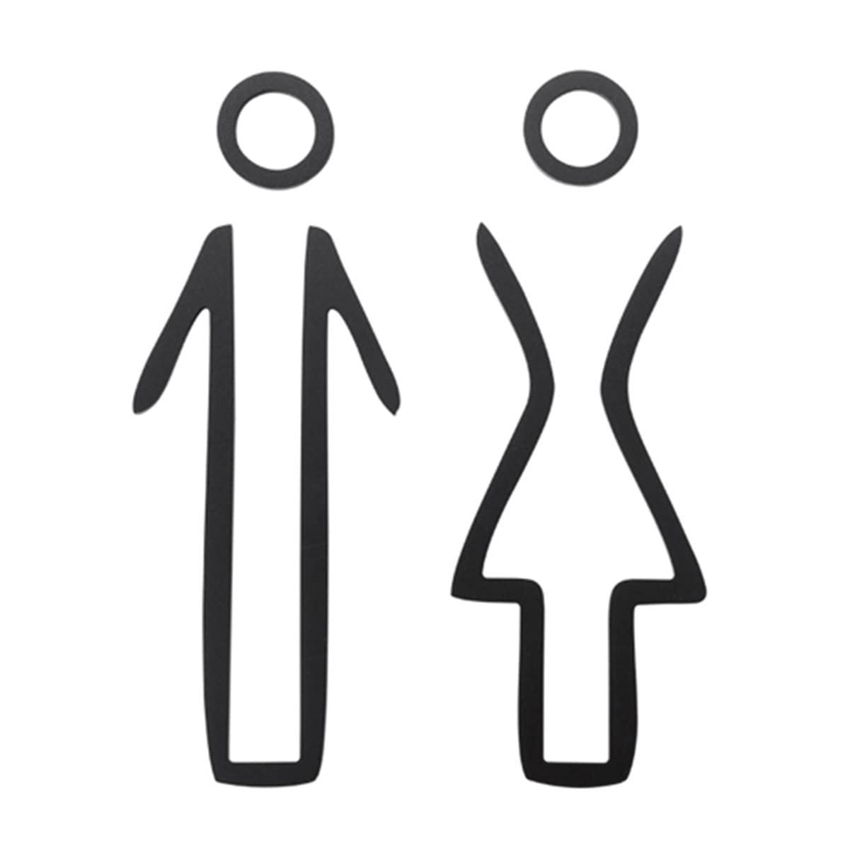 Letrero de baño con figura de hombre y mujer con revestimiento de metal for puerta de baño en dorado y negro(Black)