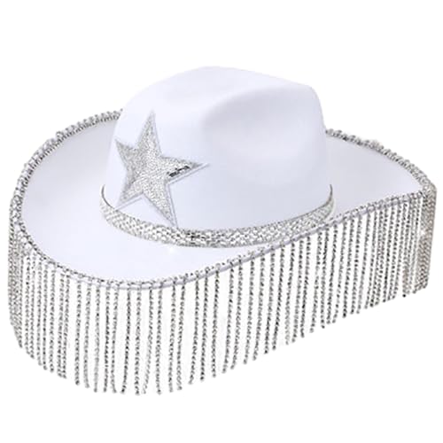 Chapeau de cowboy à paillettes pour spectacles et photographie de mode