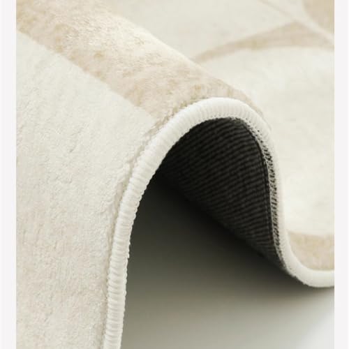 Tapis géométrique beige et marron 80x160cm pour salon