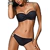 JFAN Vintage Femme Maillot de Bain Deux Pièces Elégant Amincissante Push Up Bikini Tribal Print Ensemble de Bikini avec Ceinture Dorée