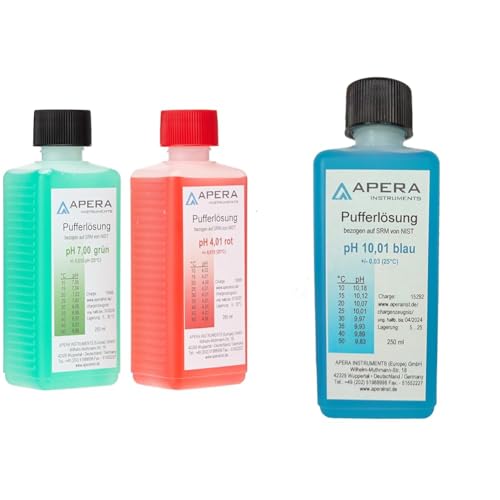 Kit solution étalonnage pH 4.01 7.00 10.01 Apera Instruments 250 ml