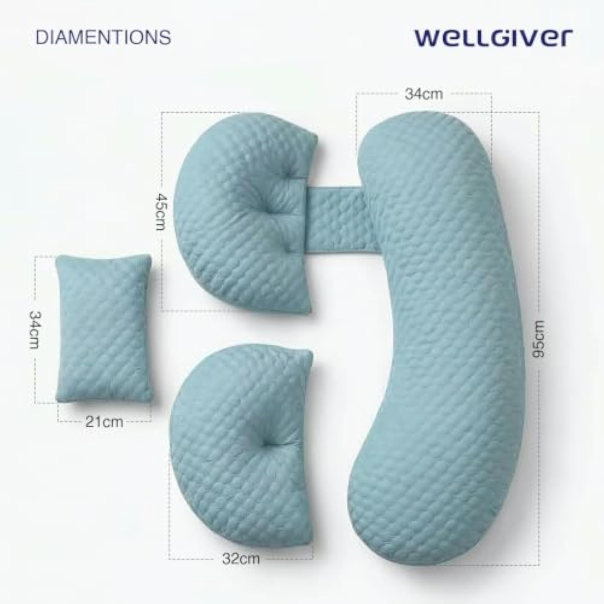 Maternity Pillow Bundle, Peach Pink & Sky Blue