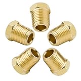 Legines Brass Pipe Fitting Hex Head Plug, 1/4' NPT Male, 1200psi High Pressure (Pack of 5)