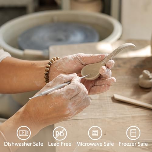 Image of Raelitego 5 /12 pcs Asian Soup Spoon, Ceramic Chinese Soup Spoons, Deep Oval Hook Non-slip Japanese Spoons for Rice Ramen Pho Miso Soup Wonton (5pcs 002)