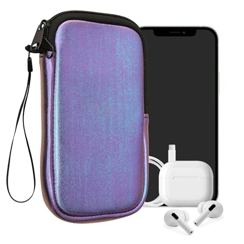kwmobile Handytasche für Smartphones L - 6,5 - Neopren Handy Hülle Metallic Lavendel - Handy Tasche 16,5 x 8,9 cm Innenmaße
