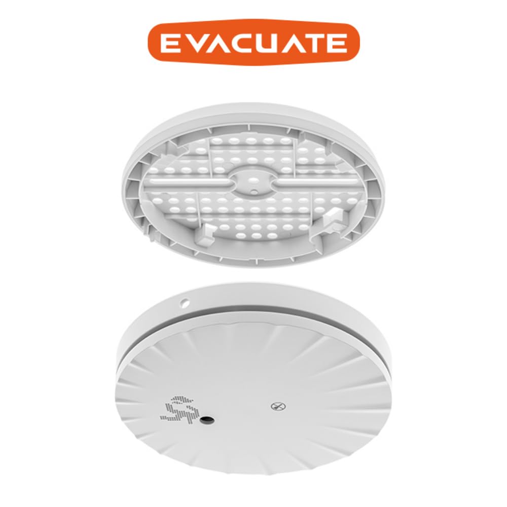 Evacuate - Détecteur De Fumée NF Slim avec Support Multi 10 Ans Garantie