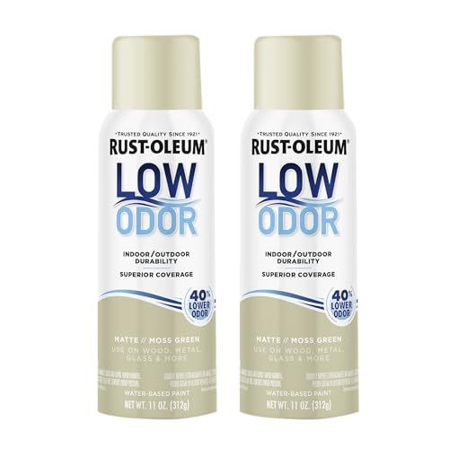 Image of Rust-Oleum Low Odor Premium Spray Paint, 11 oz, Matte Moss Green, 2 Pack