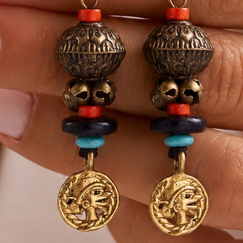 Image of Handcrafted Tribal & Dhokra Art Earrings Collection for Women - Royal Boho Statement Designs in Brass, Wooden, Beaded & Geometric Styles