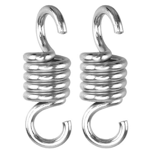 Linxor - Lot de 2 Crochets à Ressort pour Suspension, balançoire, hamac - Acier Inoxydable