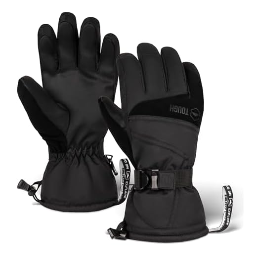 Ski & Snow Gloves - Waterproof & Windproof Winter Snowboard Gloves for Men & Women for Cold Weather Skiing & Snowboarding - With Wrist Leashes, Nylon Shell, Thermal Insulation & Synthetic Leather Palm