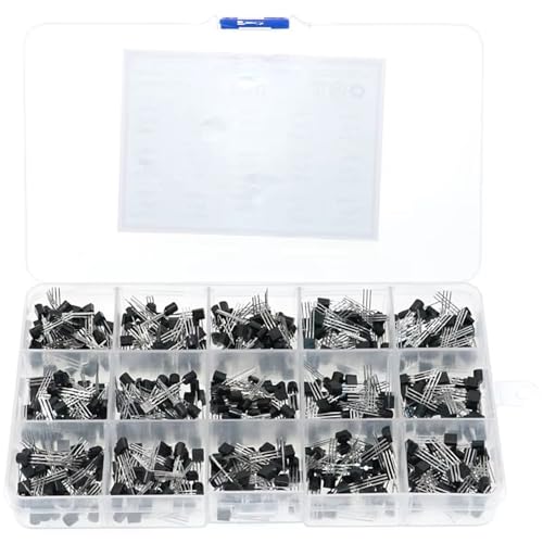 Assortiment transistors TO-92 de 600 unités intégrant 2N5401 et 2N5551 pour circuits haute tension