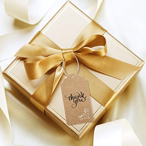Koogel 100Pcs Kraft Paper Tags,Tags With String,Party Favor Gift Tags For Wedding,Baby Shower,Bridal Shower #TOP3