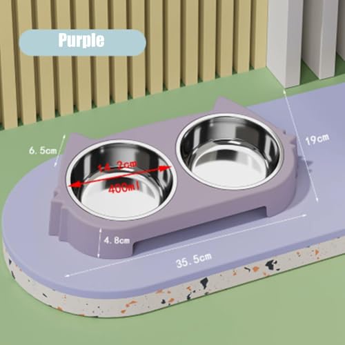 Frfik Futterhalter für Hunde | Rutschfester und zerlegbarer Futterhalter | Futternapfhalter für Haustiere mit doppeltem Edelstahl- für Küche, Wohnzimmer, Haus, Garten, Garage-5