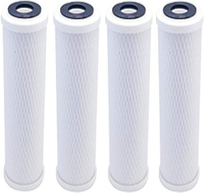 CFS – 4 Pack Carbon Block Water Filter Cartridges Compatible with Ecosoft Countertop Water Filters Models – Remove Bad Taste & Odor – Whole House Replacement Filter Cartridge – White