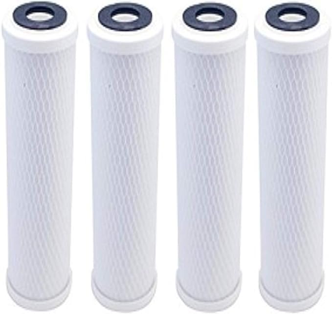CFS – 4 Pack Carbon Block Water Filter Cartridges Compatible with Ecosoft Countertop Water Filters Models – Remove Bad Taste & Odor – Whole House Replacement Filter Cartridge – White