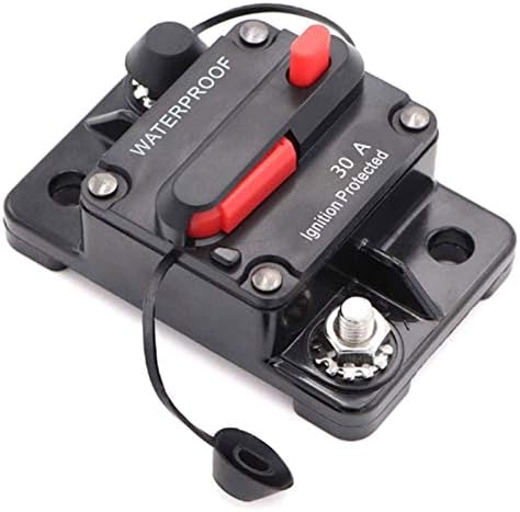 Mottdam 200A AMP Car Circuit Breaker 12V-48V DC Waterproof Car Audio Inline Circuit Breaker with Manual Reset Fuse Holder Inverter for Motor Car Marine Boat (200A)