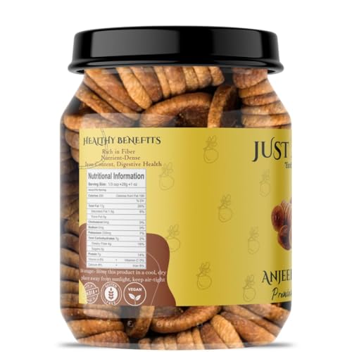 Image of JUST ASIDE Premium Dried Anjeer Figs 500gm | Soft & Sweet Afghani Anjeer /Big Dried Anjir Figs | Rich Source of Iron, Vitamins & Fiber | Low in Fat (500gm)