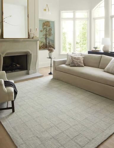 Image of Spectrum Pattern Wool Carpet with Loop Texture Yarn Anti Shedding Carpet Size 8x11 Feet A1 Grey Color