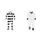 Burt's Bees Baby Baby Boys' 2 Pack Non-Slip Footed Sleeper Pajamas, Midnight Rugby Stripe/Midnight...