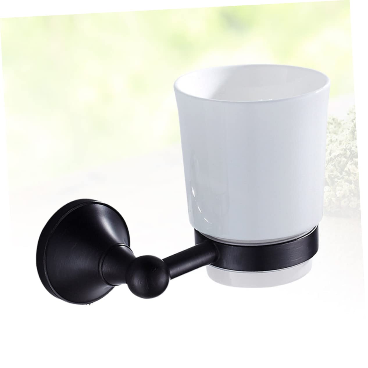 Portavasos Retro Individual De Cerámica Soporte para Vaso De Cepillo De Dientes Colgador De Pared para Baño Accesorios De Baño con Estante para Cepillos