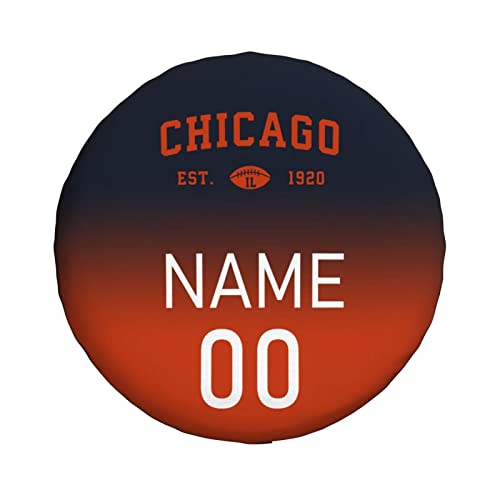 Custom Chicago Spare Tire Cover,Add Personalized Name and Number,Waterproof Dust-Proof Spare Wheel Cover-Universal for RV SUV Trailer Truck