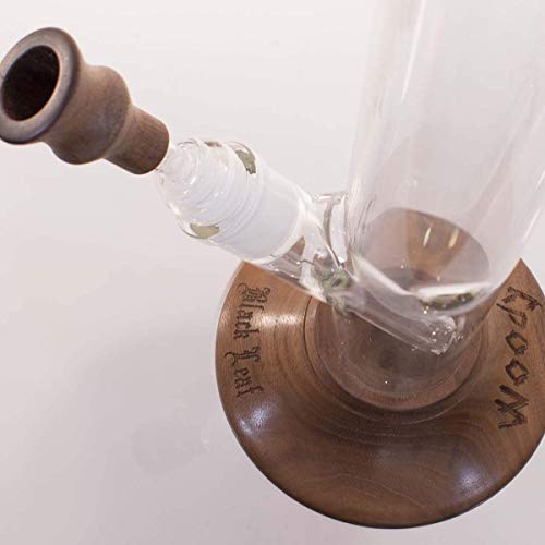 Woody Zylinderbong Mundstück Walnuss Glasbong Wasserpfeife 440 mm Hoch/Wandstärke: 5 mm/Schliff: NS 19/14/10 (18,8mm/14… – Bild 3