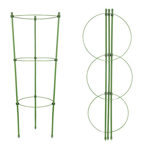 OCEANPAX 3 Pack Plant Support Cages 18 Inches Plant Cages with 3 Adjustable Rings - Thumbnail 3