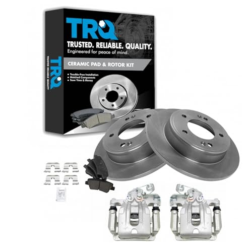 Image of TRQ Rear Brake Pad and Rotor Set Ceramic Calipers