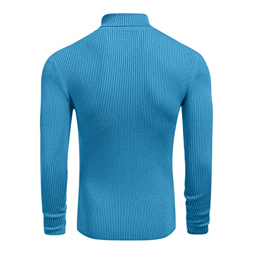 SAMST Mens Ribbed Slim Fit Knitted Pullover Turtleneck Sweater Casual Thermal Sweaters Basic Tops Lightweight Sweaters3