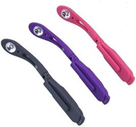 Book Reading Night Light Flexible Tiny Clip LED Light with Batteries Included (Purple)