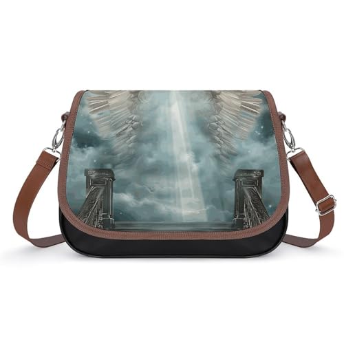 Angel Wings Crossbody Shoulder Messenger Women Bag Pu Leather Office Work Business for Handbag Crossbody Bag