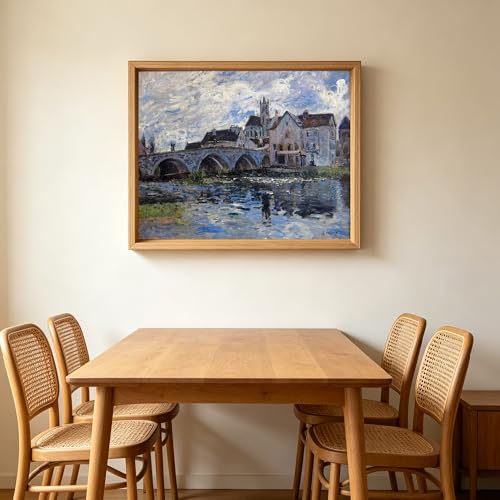 WEITAVAS Solid Wood Canvas Floater Frame for 0.6-0.9" Depth 14x18 Art, Canvas Floating Frames, Oil Painting Floater Frame (14x18,Light Brown) by WEITAVAS - Used condition - Image 6