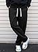 JMIERR Mens Baggy Pants Corduroy Pants Loose Fit Casual Joggers Drawstring Outdoor Stretch Wide Leg Streetwear Sweatpants Fall Clothes, M, Black
