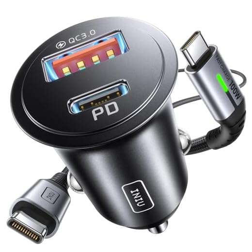 INIU Cargador Coche Carga Rápida, 60W Total