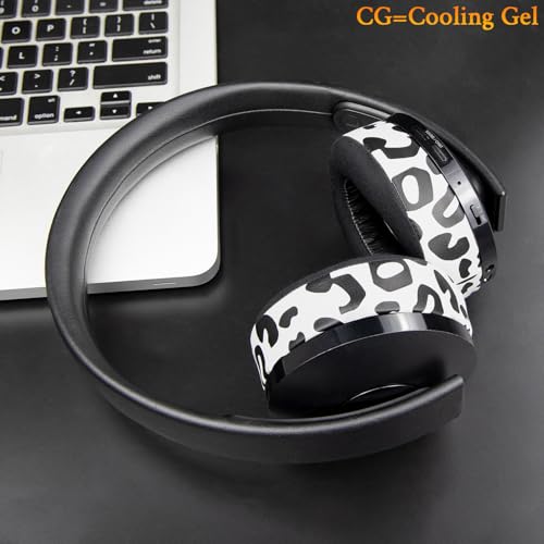 Image of SOULWIT Cooling-Gel Ear Pads Cushions for Sony New Gold Wireless PlayStation PS4 Headset, Replacement Earpads for 2018 Version, Headphone Model CUHYA-0080 - Snow Leopard