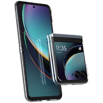 Motorola Razr+ (Plus) 2023 / Razr 40 Capa ultra transparente - mostre seu telefone, proteção fina, leve, capa sem dobradiças, recortes de precisão CNC - acabamento em detalhes NCVM azul glaciar