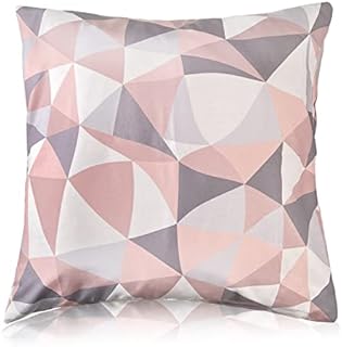 Blush And Gray Geometric Pattern Throw Pillow Case Home Decor Cushion Cover Cotton Ployster Fabric 18"x18"Inch