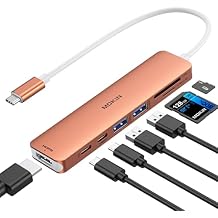 USB C Hub HDMI Adapter for MacBook Pro/Air, MOKiN 7 in 1 USB C Dongle with HDMI, SD/TF Card Reader, USB C Data Port,100W PD, and 2 USB 3.0 Compatible for MacBook Pro/Air, Dell XPS, Lenovo Thinkpad.