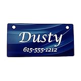 Blue Abstract Swirl Crate Tag Personalized with Your Dog's Name