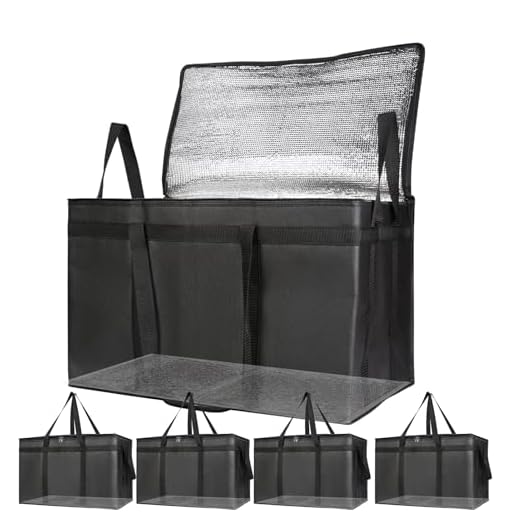 5-Pack Insulated Delivery Bags for Food